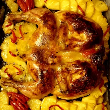 Курица с ананасом, перцами и тимьяном 🍍🌶