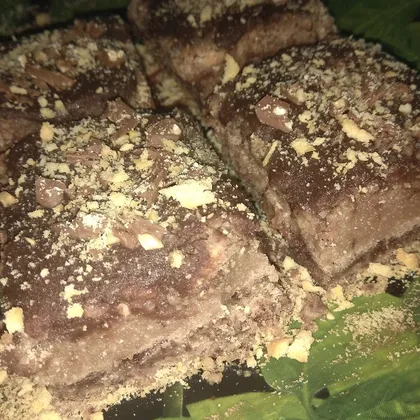 Тертый шоколадный пирог с творожной начинкой