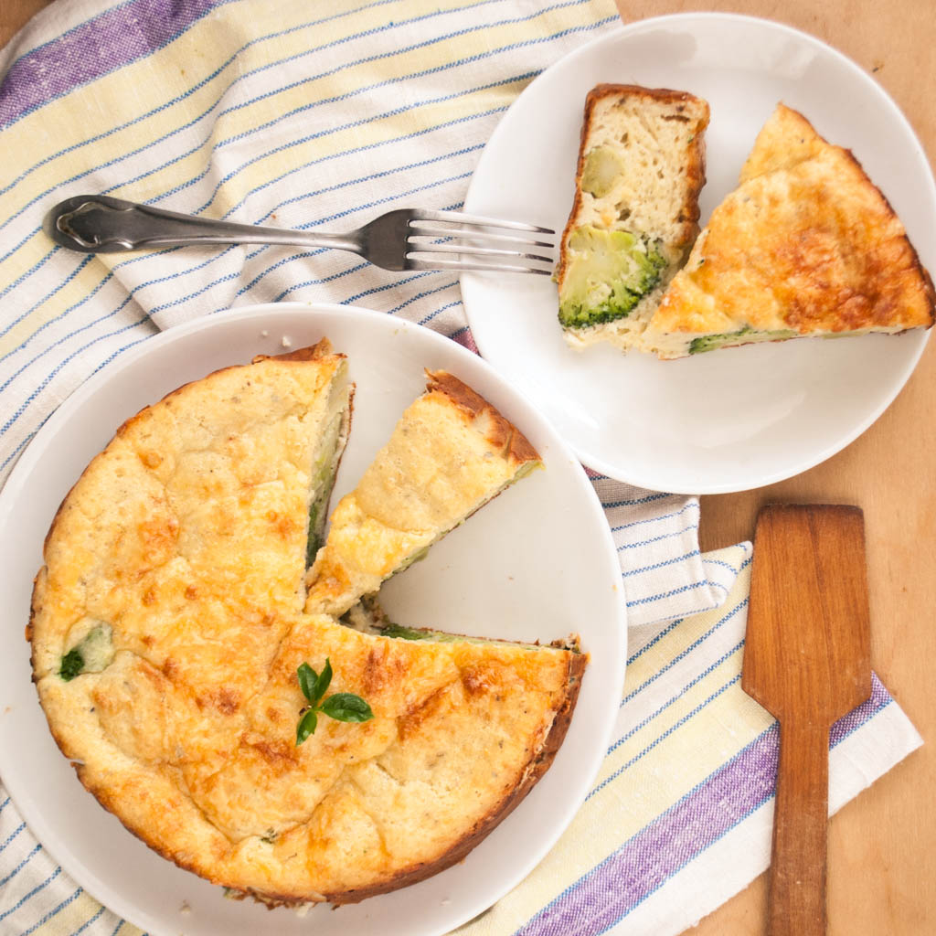 Наливной пирог с брокколи