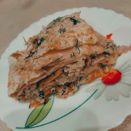 Мясной пп пирог из лаваша