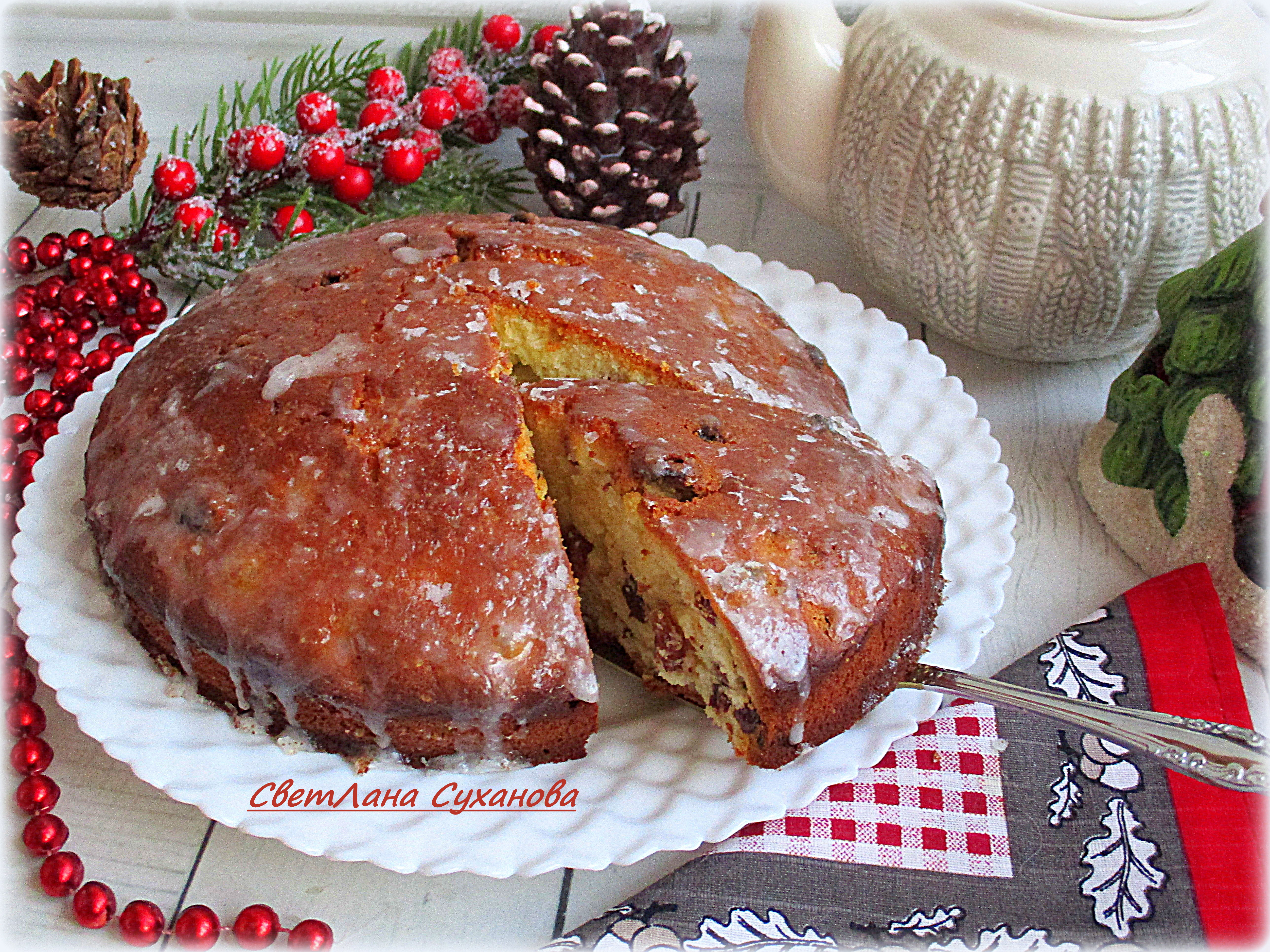 Простой кекс на маргарине с изюмом