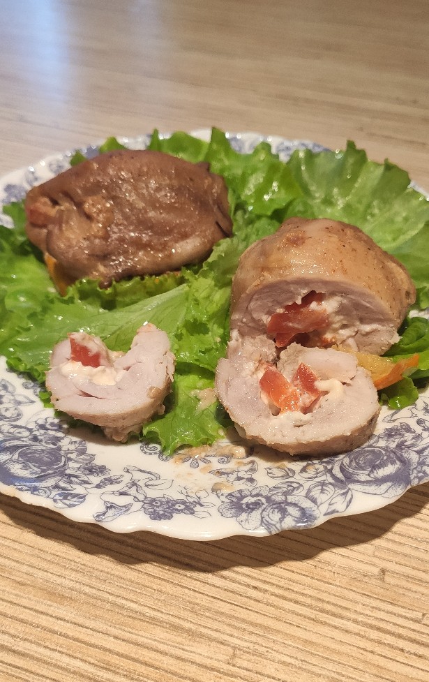 Куриные рулетики с творожным сыром