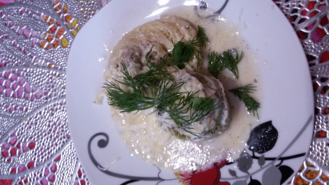 Фаршированные гнезда с кабачками