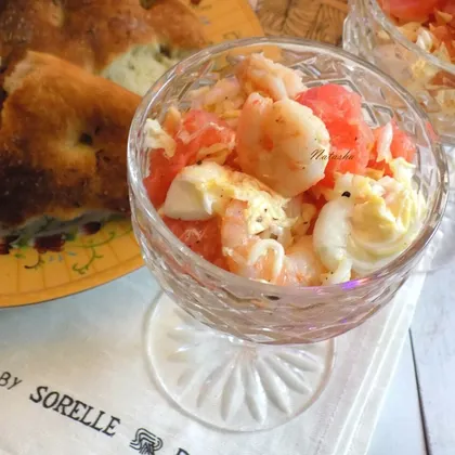 Салат с креветками и грейпфрутом  #кулинарныймарафон