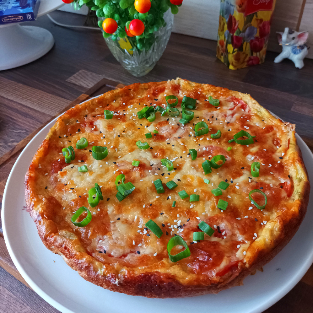 Пицца- пирог с кабачком и сыром