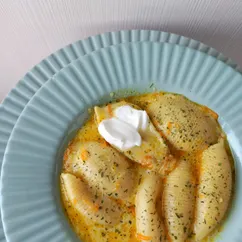 Макароны в овощном бульоне
