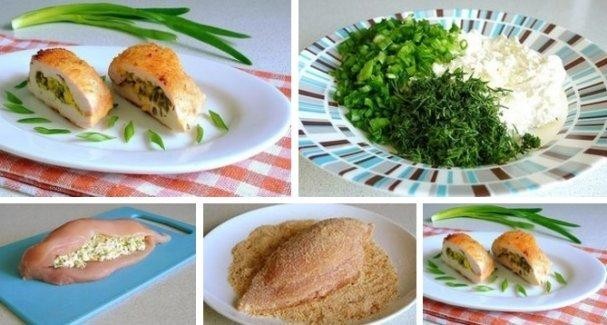 Куриное филе с творогом