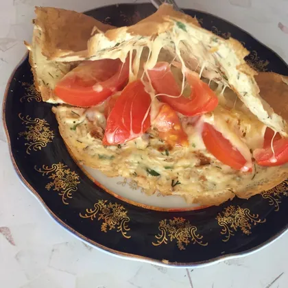 Овсяноблин с помидорами и сыром #кулинарныймарафон