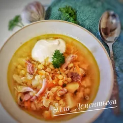 Гороховый суп на копчёной индейке 🥣