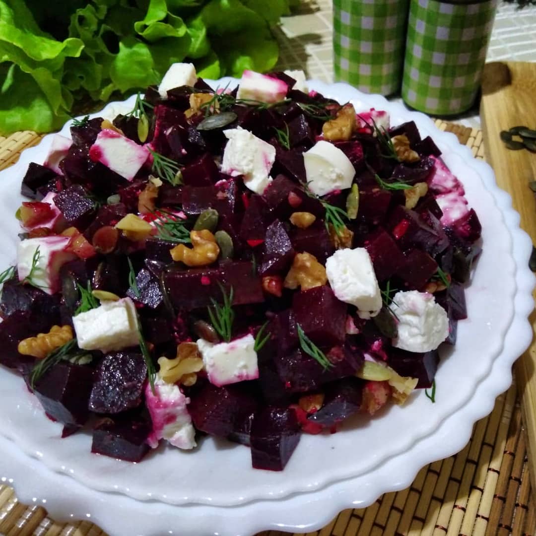 Салат со свеклой и брынзой Роксана - Пошаговый рецепт с фото. Салаты. Салаты из овощей