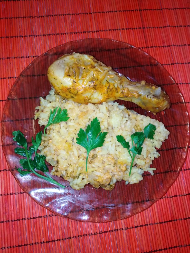 Курица с рисом в духовке