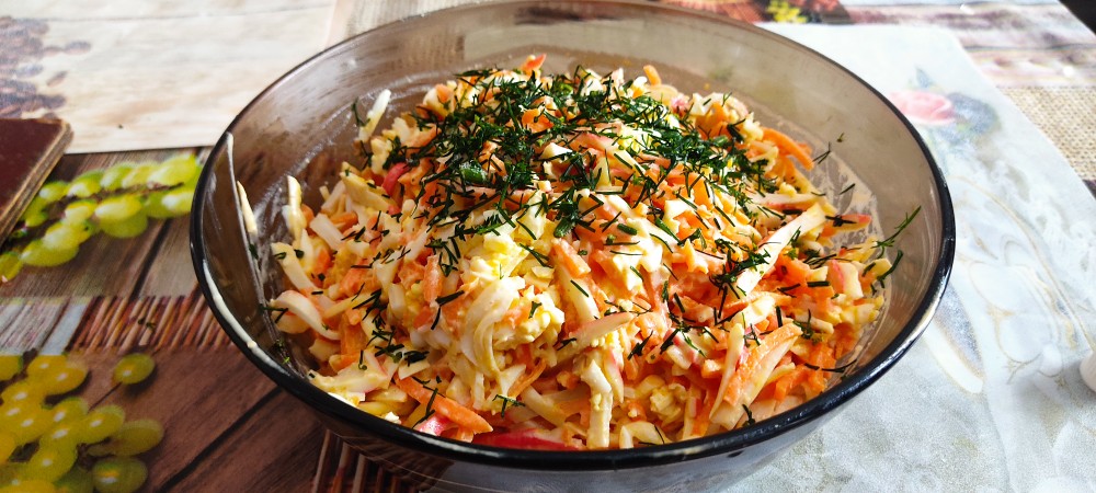 Салат Нежный со свининой и корейской морковью