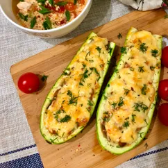 Лодочки из кабачков с грибами и курицей😋🐓