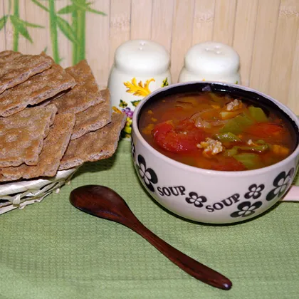 Мексиканский томатный суп с фаршем