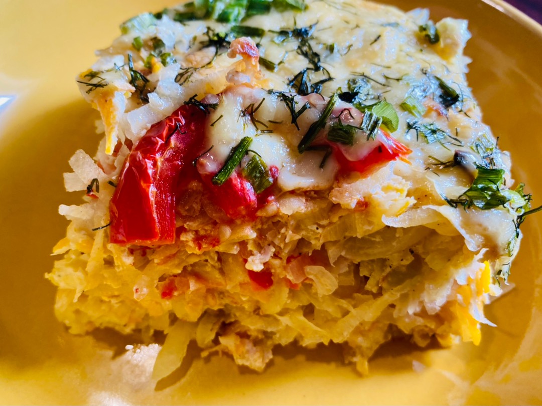 Овощная запеканка с куриным фаршем