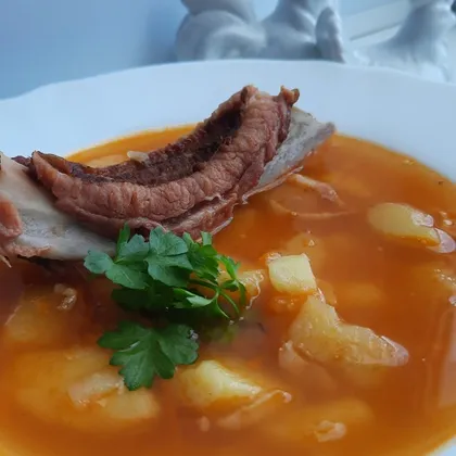 Гороховый суп 🍜 с копчёными ребрышками