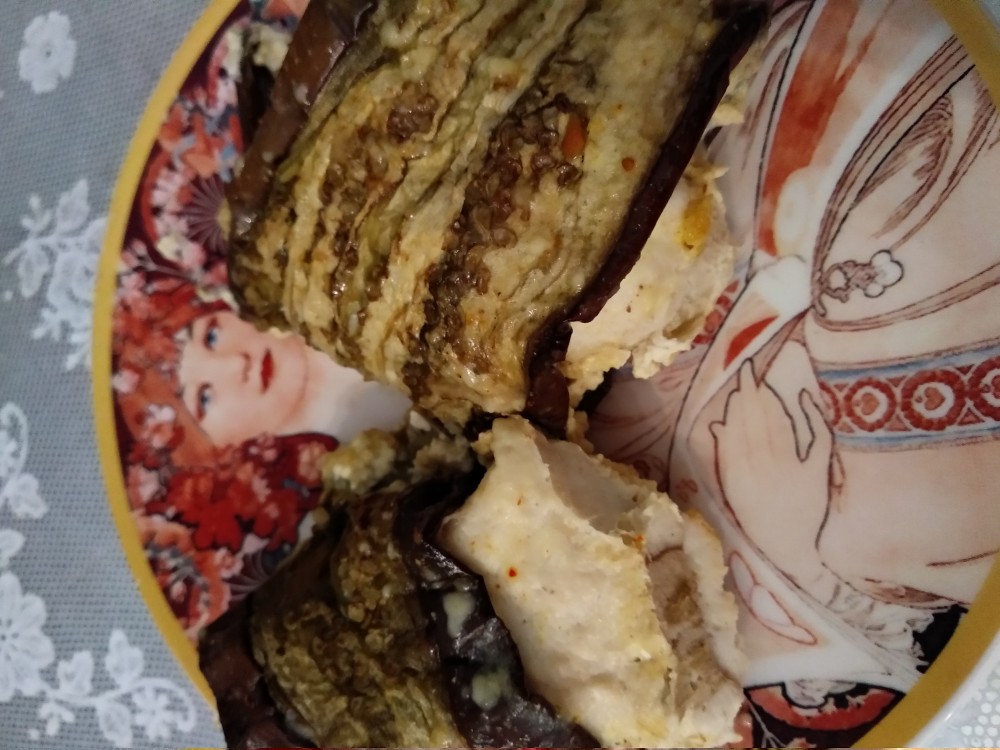 Баклажанные рулетики с куриным суфле