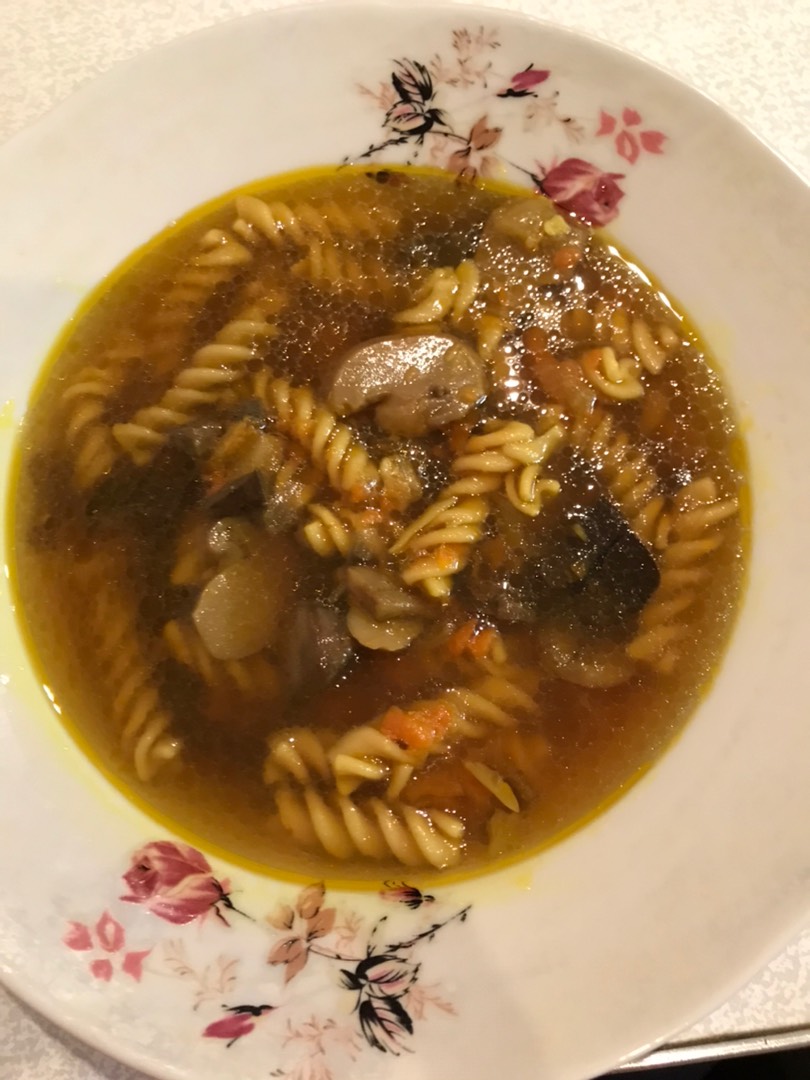 Рецепт грибного супа из белых грибов с макаронами