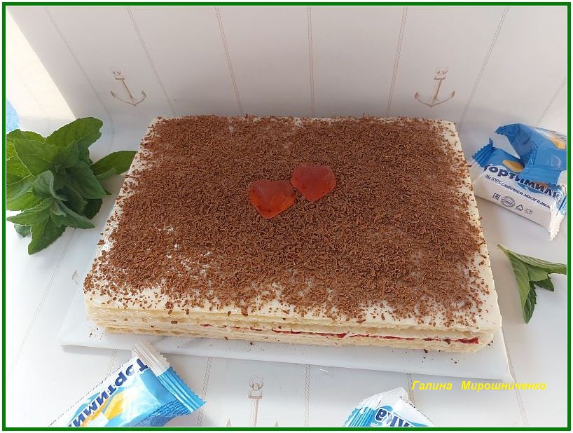 Торт из вафельных коржей с вареной сгущенкой рецепт фото пошагово и видео
