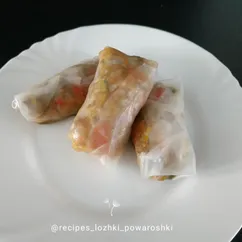 Роллы с овощами и мясом