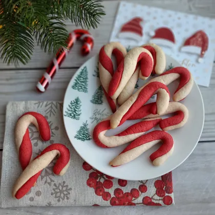 Новогоднее печенье «Трость Деда Мороза» 🎅 на Новый год 2026