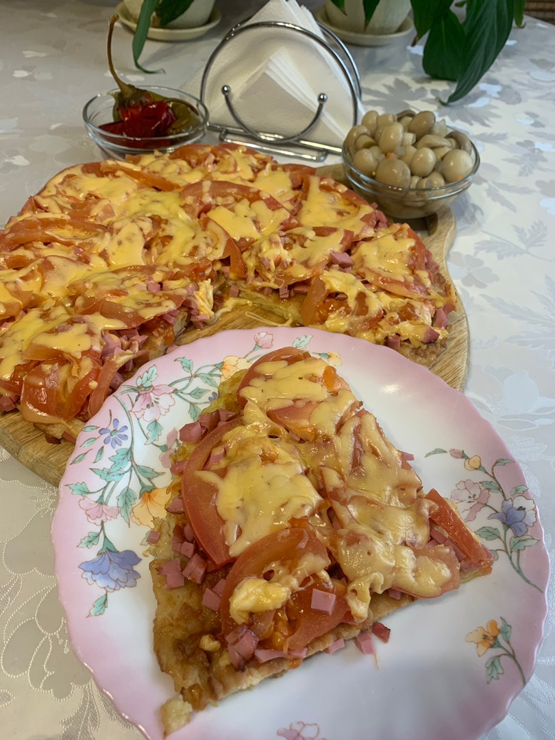 Пицца на сковороде (на дранике)