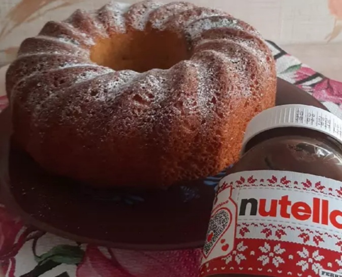 Ванильный кекс с нутеллой