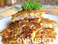 Блины с кукурузой и макаронами