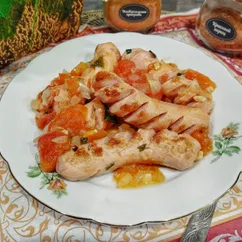 Сосиски с овощами 