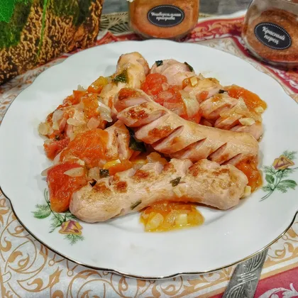 Сосиски с овощами 