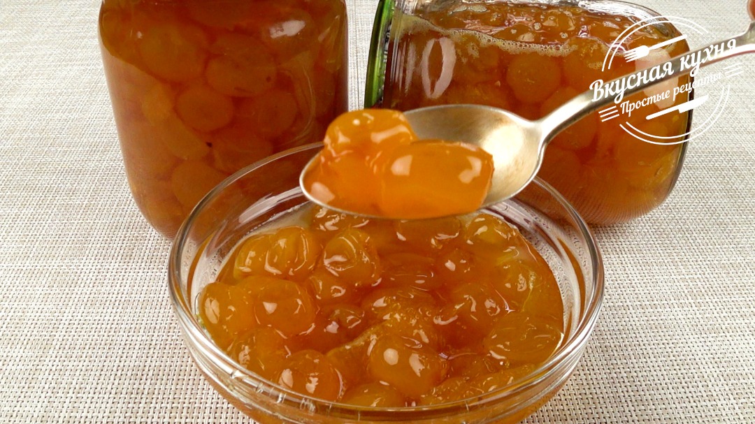 Янтарное варенье из белой черешни с апельсином | Amber white cherry jam with orange