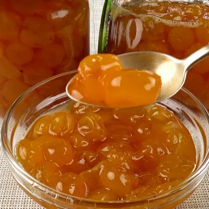Янтарное варенье из белой черешни с апельсином | Amber white cherry jam with orange