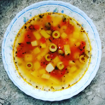 Постный суп с оливками