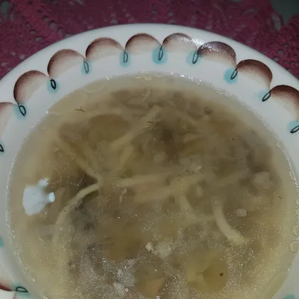 Грибной суп-лапша с тертым картофелем