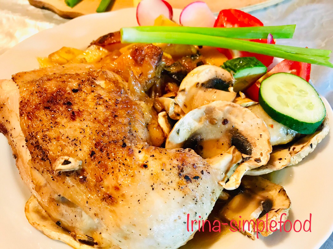 Куриные ножки с шампиньонами