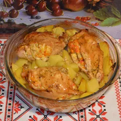 Куриные рулетики с сыром и крабовыми палочками