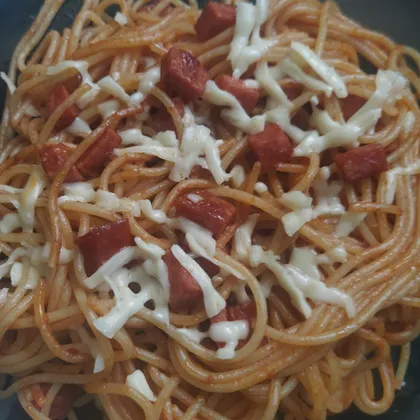 Спагетти на сковороде