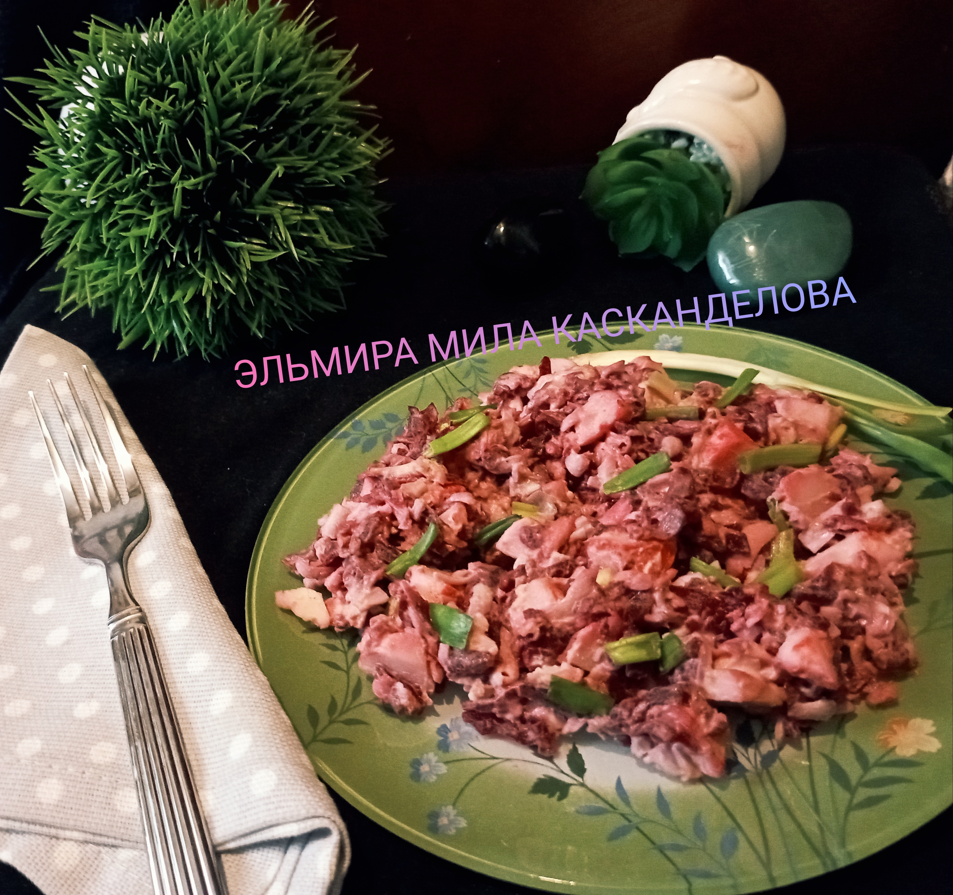 Салат со свёклой и крабовыми палочками