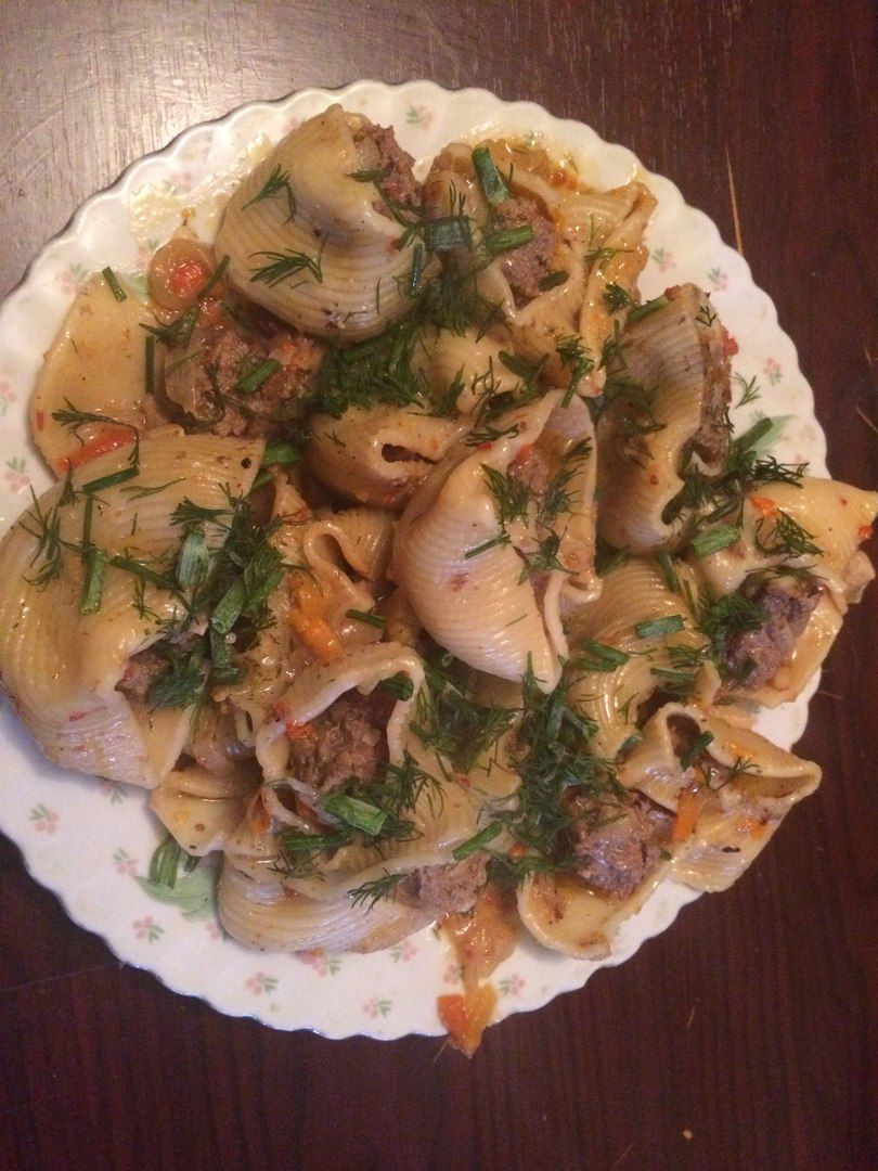 Фаршированные макароны-ракушки