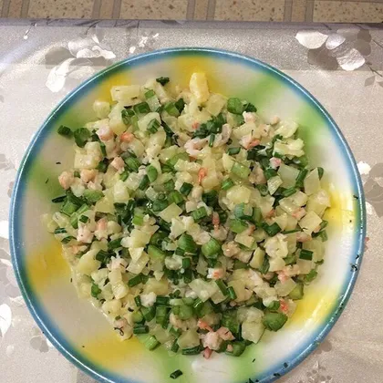 Пп-салат креветки-ананас