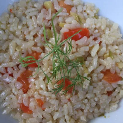 Рис с имбирем, перцем, чесноком и кинзой