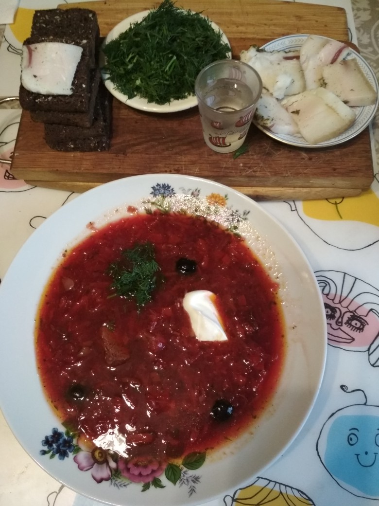 Классический украинский борщ с салом - рецепт с фото на Пошагово ру