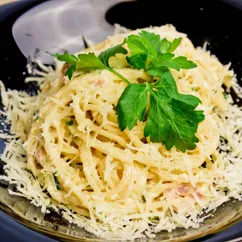 Паста карбонара «Pasta alla carbonara». Карбонара со сливками