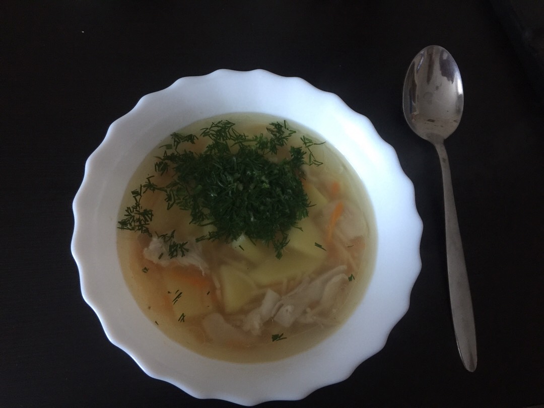 Суп с жареной вермишелью🍲