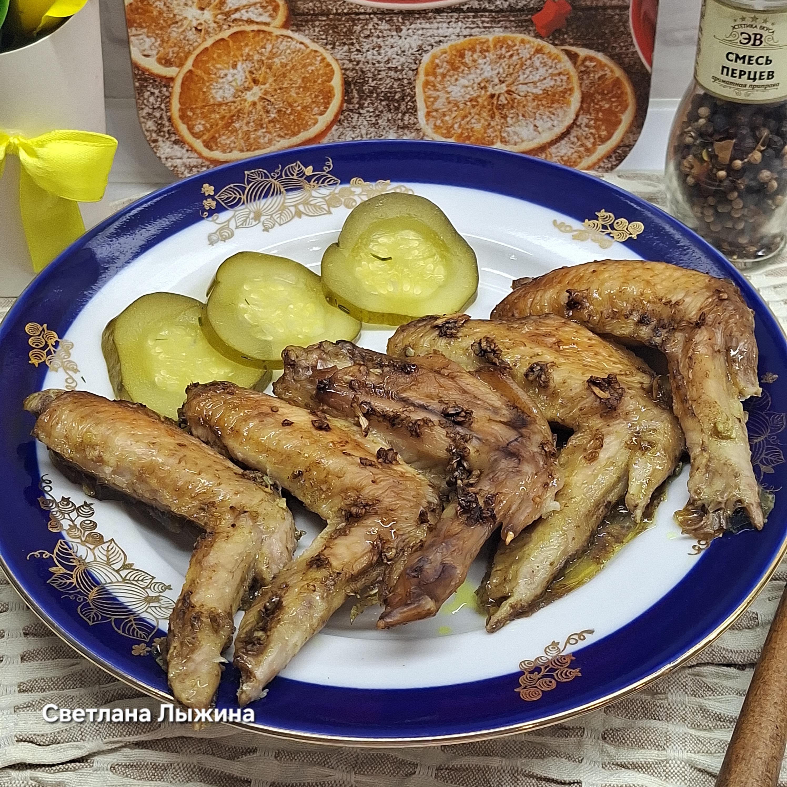 Куриные крылышки в соево-чесночном маринаде