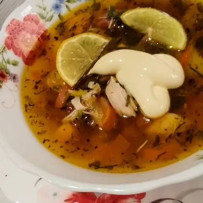 Суп-солянка с колбасой