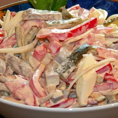 Салат с говяжьим языком