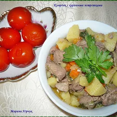 Куырдак с куриными потрошками