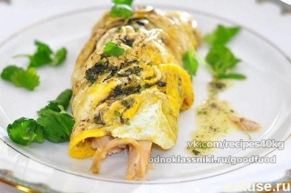 Мясо в омлете