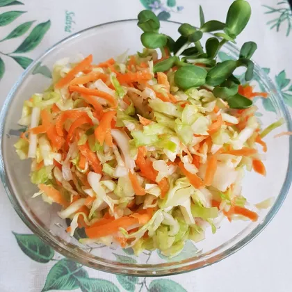 Салат с молодой капустой и морковью